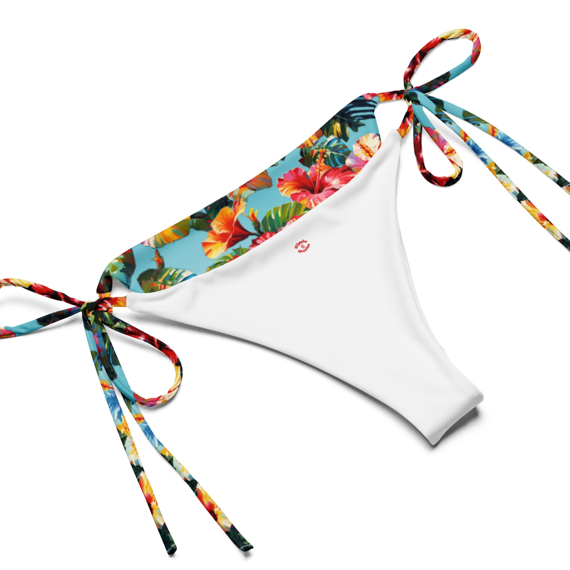 A picture of the Hibiscus Flower patterned String Bikini Set - inside