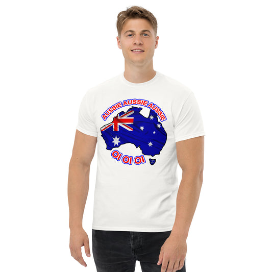 "Aussie Aussie Aussie Flag Map" Men's Classic Tee