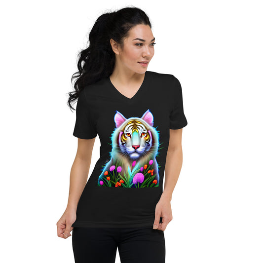 "Jungle Tiger" Unisex Short Sleeve V-Neck T-Shirt