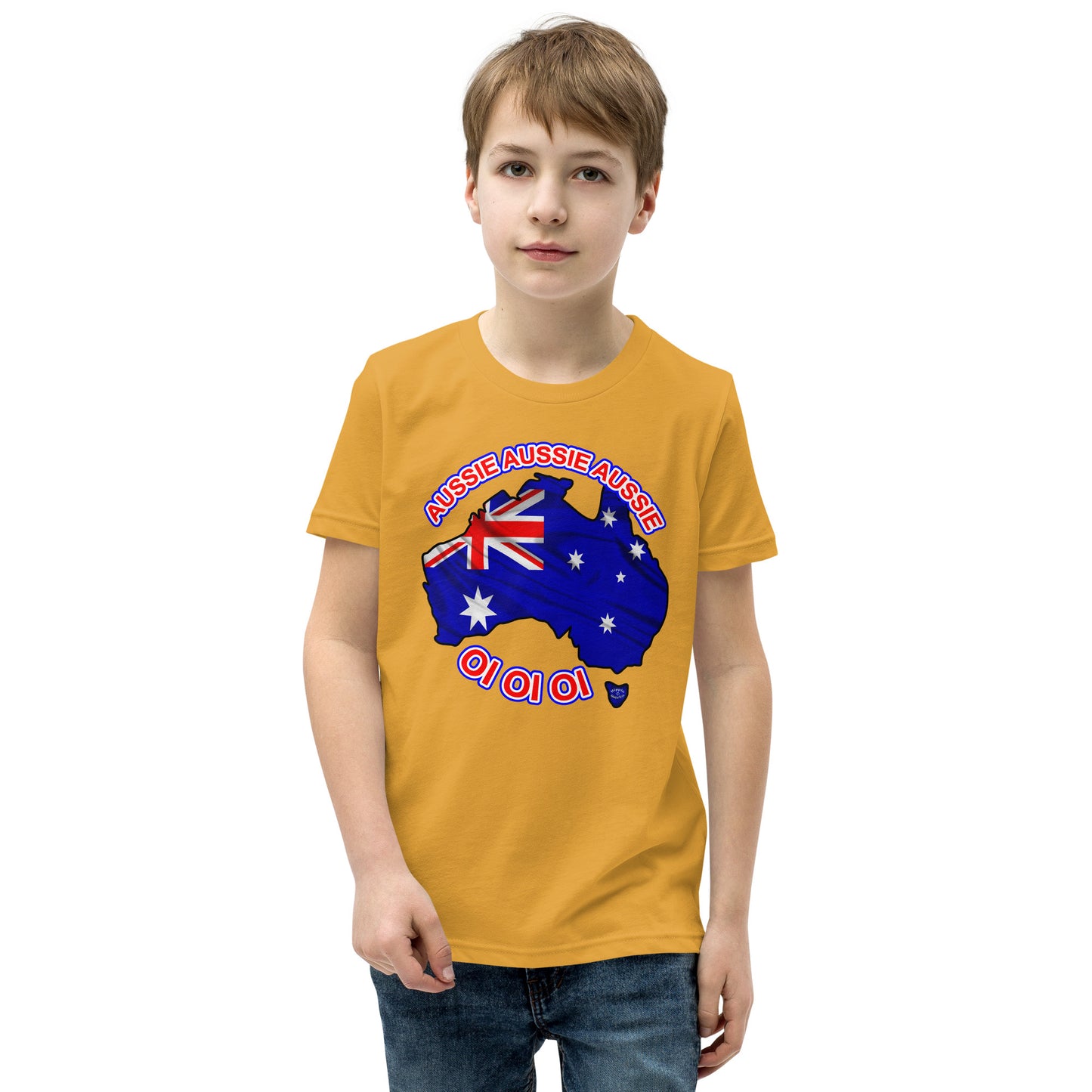 "Aussie Aussie Aussie Flag Map" Youth Short Sleeve T-Shirt