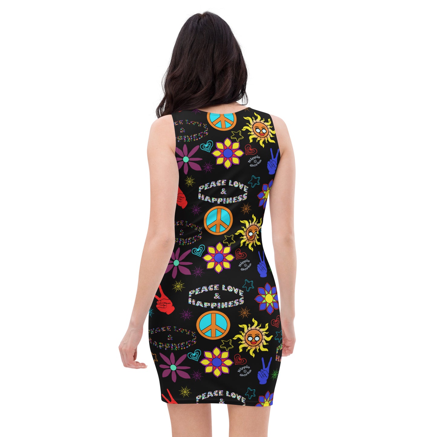 "Peace Love and Happiness" Sublimation Cut & Sew Dress