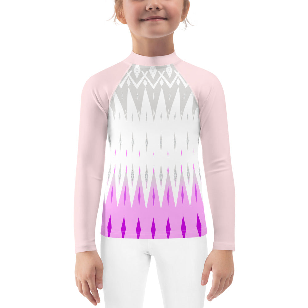 "Diamond Pink" All Over Print Kids Rash Guard