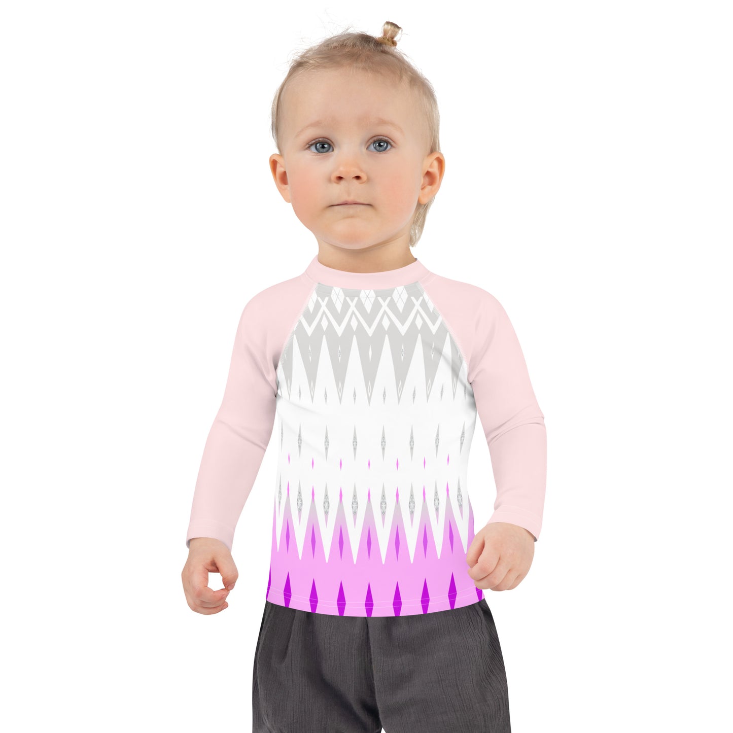 "Diamond Pink" All Over Print Kids Rash Guard