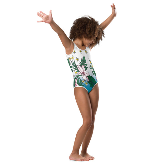 "Tropical Delight" All-Over Print Kids Swimsuit