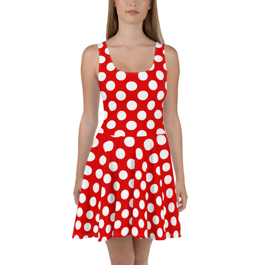 "Red and White Polka Dot" Skater Dress