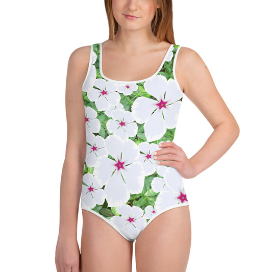 "Periwinkles" All-Over Print Youth Swimsuit