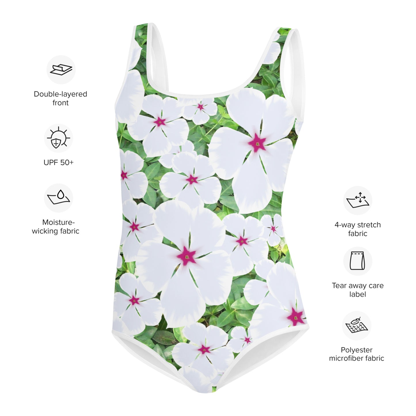 "Periwinkles" All-Over Print Youth Swimsuit