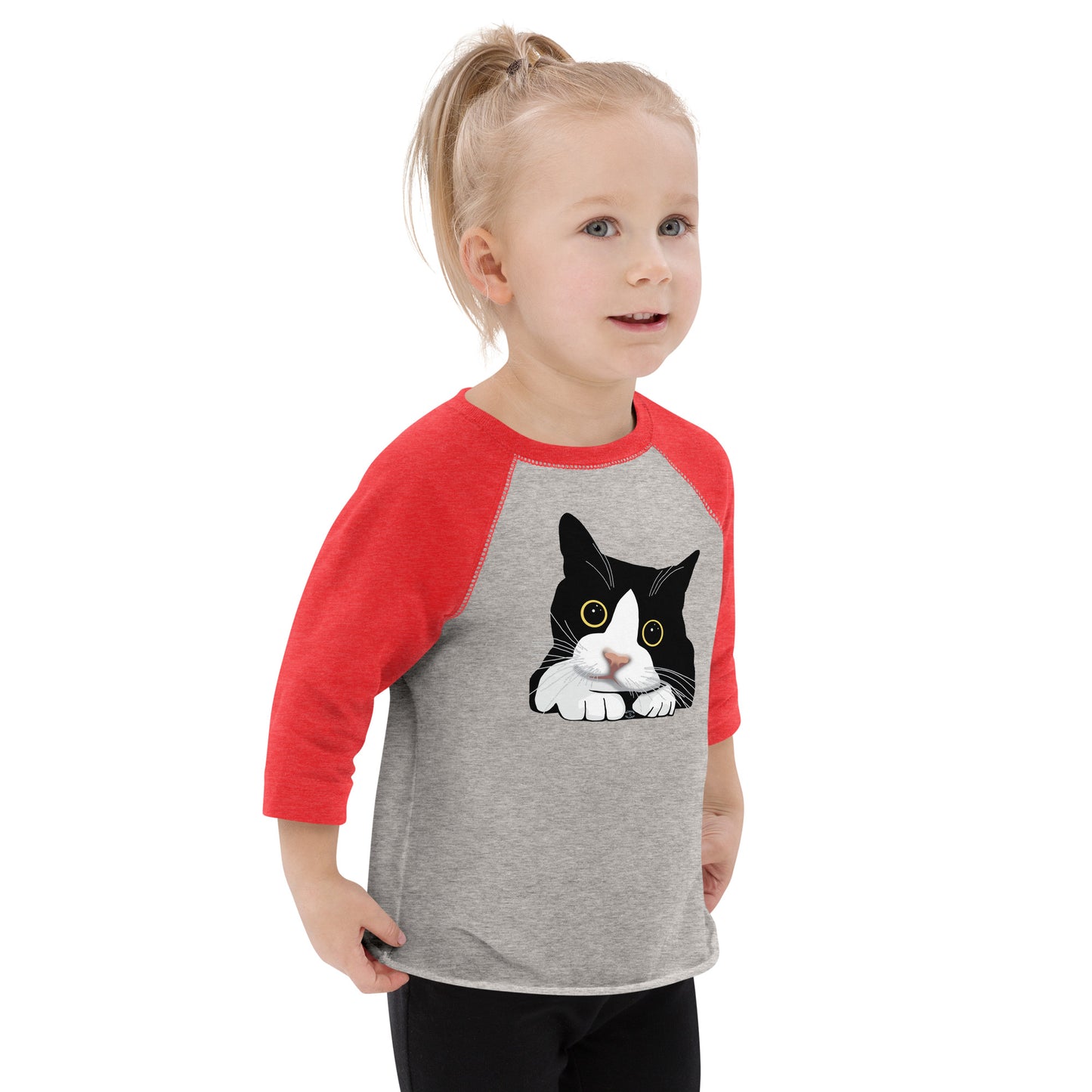 "Kitten with Big Eyes" Toddler Baseball Shirt