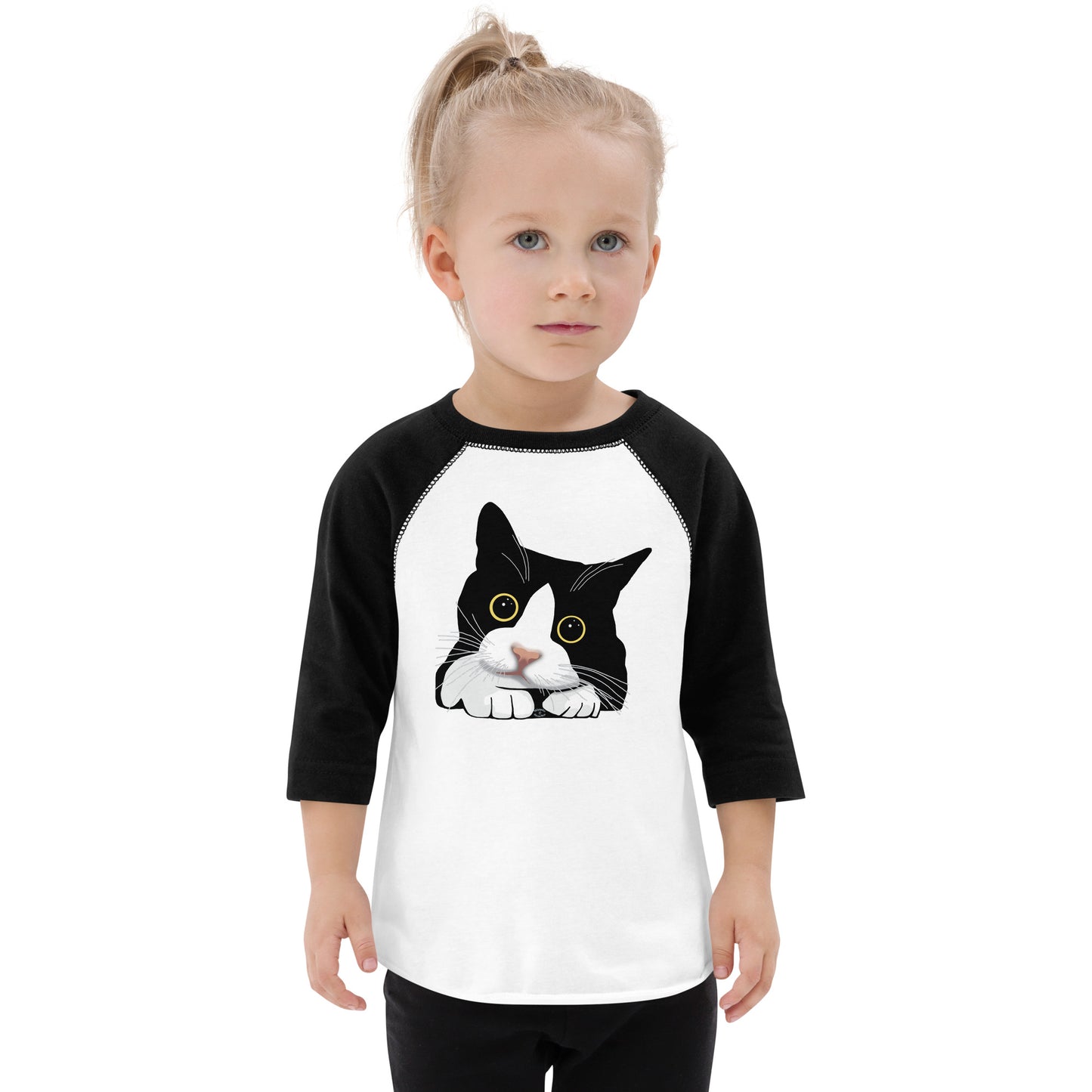 "Kitten with Big Eyes" Toddler Baseball Shirt
