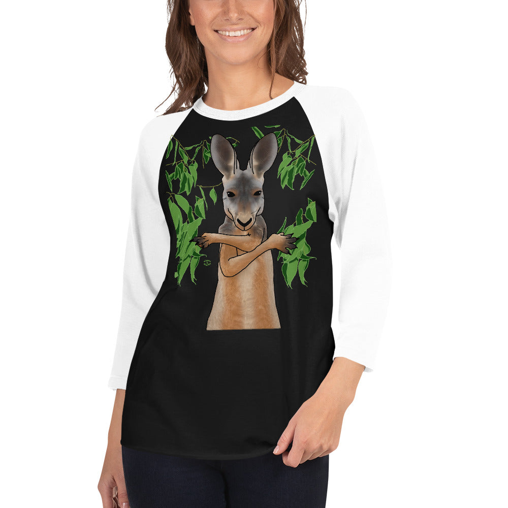 "Kool Kangaroo" 3/4 sleeve raglan shirt