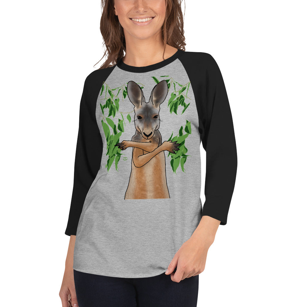 "Kool Kangaroo" 3/4 sleeve raglan shirt