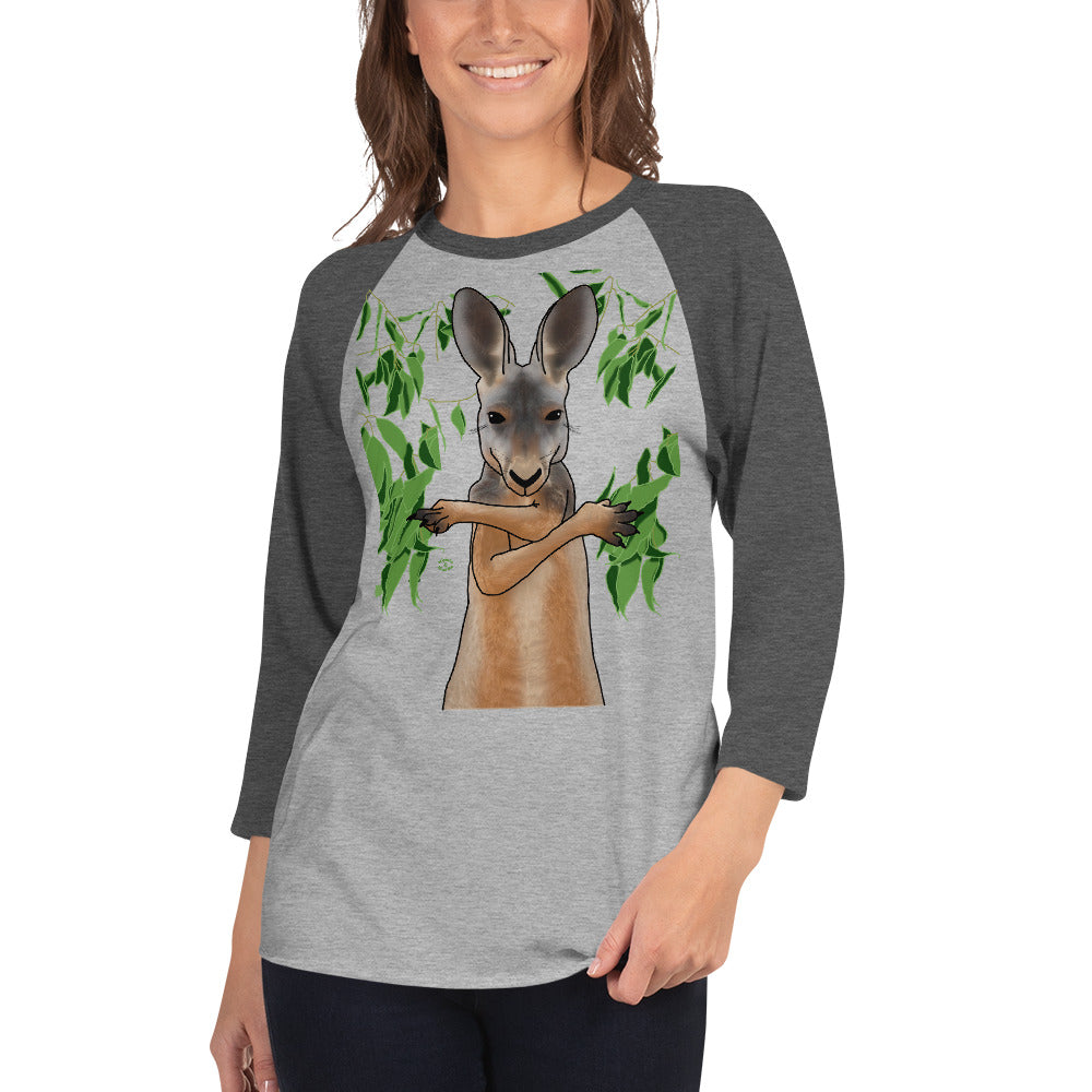 "Kool Kangaroo" 3/4 sleeve raglan shirt