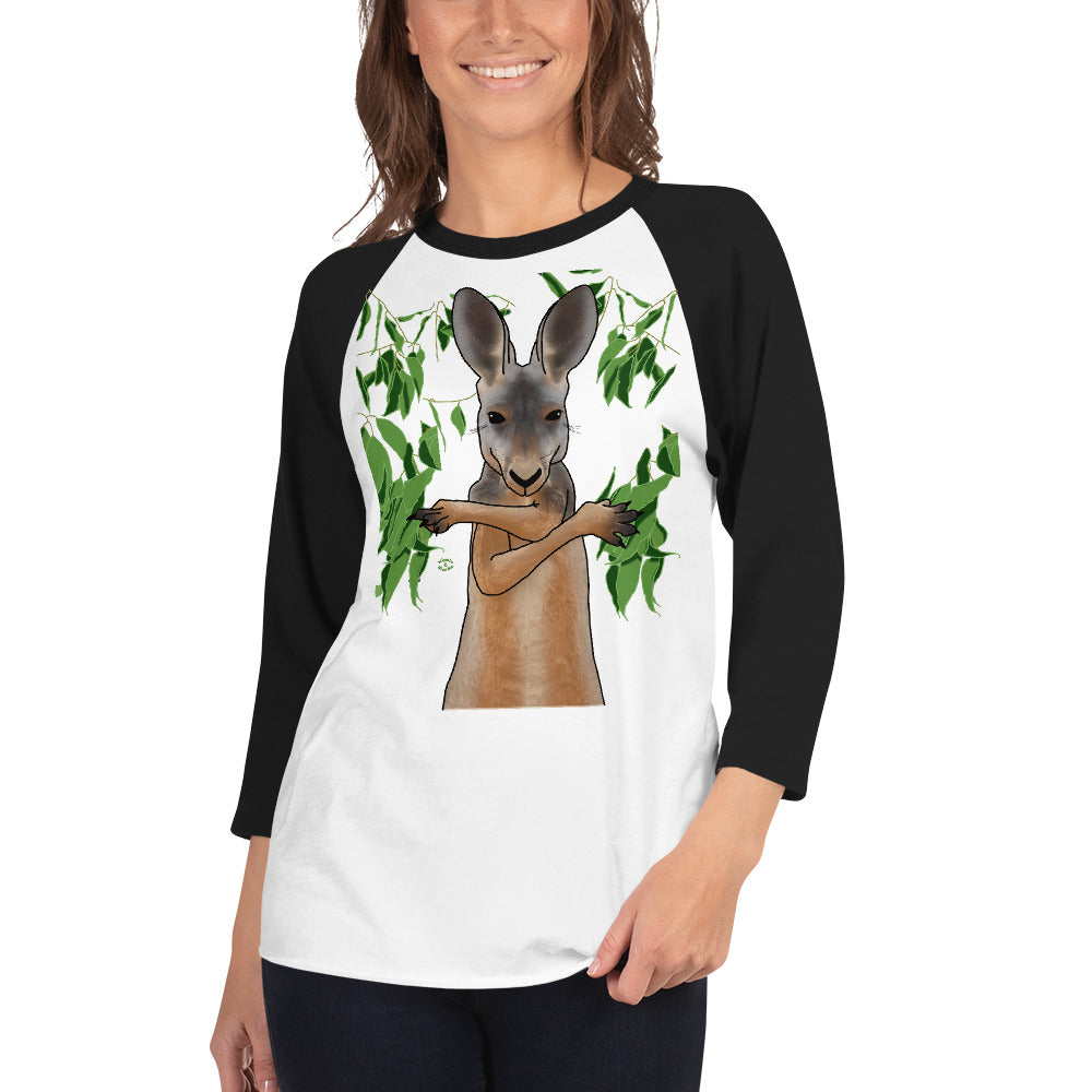 "Kool Kangaroo" 3/4 sleeve raglan shirt