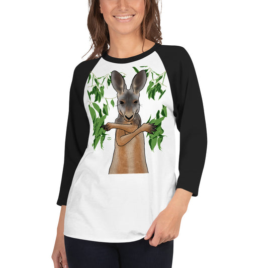 "Kool Kangaroo" 3/4 sleeve raglan shirt