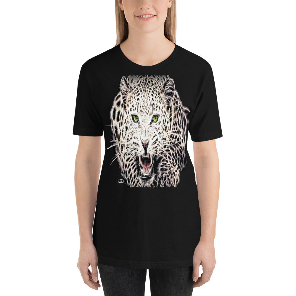 "Pouncing Snow Leopard" Unisex T-Shirt