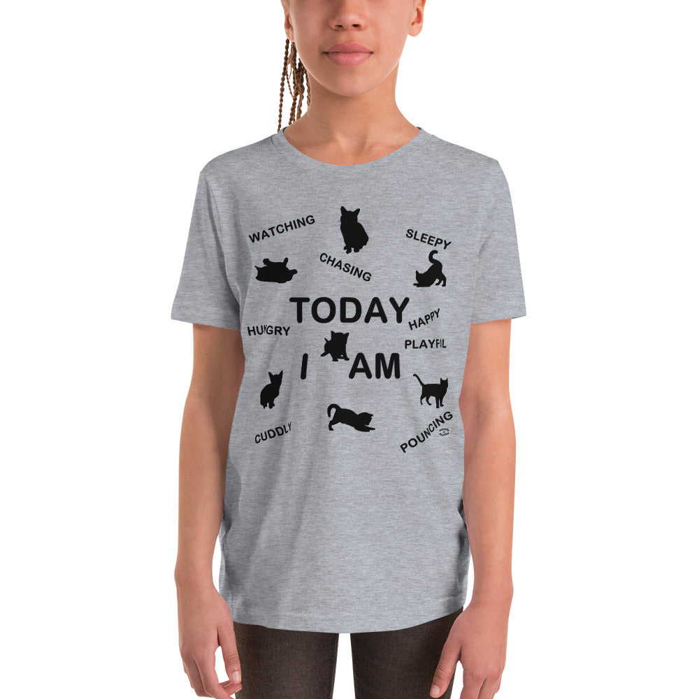 "Today I Am" Black Text Youth Short Sleeve T-Shirt